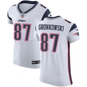 Wholesale Cheap Nike Patriots #87 Rob Gronkowski White Men\'s Stitched NFL Vapor Untouchable Elite Jersey