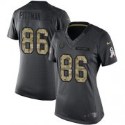 Wholesale Cheap Nike Colts #86 Michael Pittman Jr. Black Women's Stitched NFL Limited 2016 Salute to Service Jersey