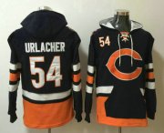 Wholesale Cheap Men's Chicago Bears #54 Brian Urlacher NEW Navy Blue Pocket Stitched NFL Pullover Hoodie