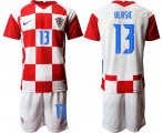 Wholesale Cheap Men 2020-2021 European Cup Croatia home red 13 Nike Soccer Jersey
