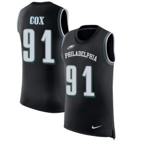 Wholesale Cheap Nike Eagles #91 Fletcher Cox Black Alternate Men\'s Stitched NFL Limited Rush Tank Top Jersey