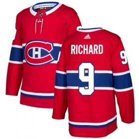 Wholesale Cheap Adidas Canadiens #9 Maurice Richard Red Home Authentic Stitched NHL Jersey
