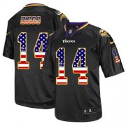 Wholesale Cheap Nike Vikings #14 Stefon Diggs Black Men's Stitched NFL Elite USA Flag Fashion Jersey