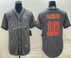 Cheap Men's Kansas City Chiefs #10 Isiah Pacheco Grey With Super Bowl LVII Patch Cool Base Stitched Baseball Jersey