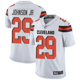 Wholesale Cheap Nike Browns #29 Duke Johnson Jr White Men\'s Stitched NFL Vapor Untouchable Limited Jersey