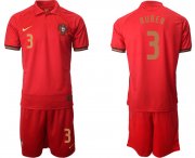 Wholesale Cheap Men 2021 European Cup Portugal home red 3 Soccer Jersey