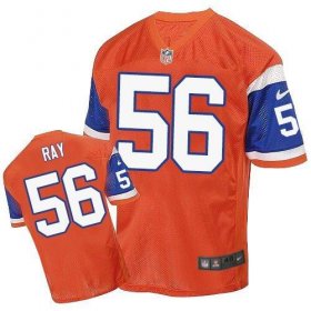 Wholesale Cheap Nike Broncos #56 Shane Ray Orange Throwback Men\'s Stitched NFL Elite Jersey