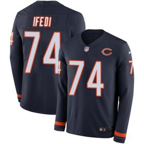 Wholesale Cheap Nike Bears #74 Germain Ifedi Navy Blue Team Color Youth Stitched NFL Limited Therma Long Sleeve Jersey