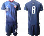 Wholesale Cheap Men 2020-2021 Season National team United States away blue 8 Soccer Jersey