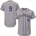 Wholesale Cheap Rockies #9 Daniel Murphy Grey Flexbase Authentic Collection Stitched MLB Jersey