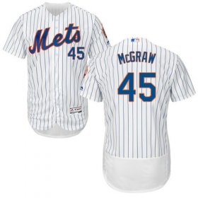 Wholesale Cheap Mets #45 Tug McGraw White(Blue Strip) Flexbase Authentic Collection Stitched MLB Jersey