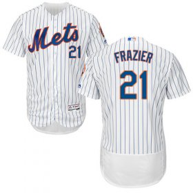 Wholesale Cheap Mets #21 Todd Frazier White(Blue Strip) Flexbase Authentic Collection Stitched MLB Jersey
