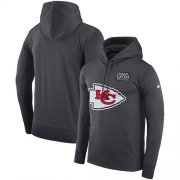 Wholesale Cheap NFL Men's Kansas City Chiefs Nike Anthracite Crucial Catch Performance Pullover Hoodie
