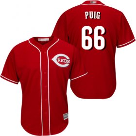 Wholesale Cheap Reds #66 Yasiel Puig Red Cool Base Stitched Youth MLB Jersey
