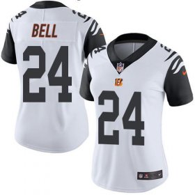 Wholesale Cheap Nike Bengals #24 Vonn Bell White Women\'s Stitched NFL Limited Rush Jersey