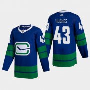 Cheap Vancouver Canucks #43 Quinn Hughes Men's Adidas 2020-21 Authentic Player Alternate Stitched NHL Jersey Blue