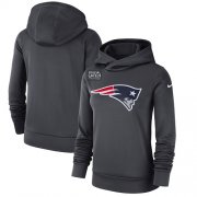 Wholesale Cheap NFL Women's New England Patriots Nike Anthracite Crucial Catch Performance Pullover Hoodie