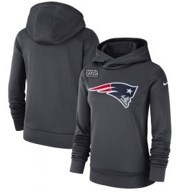 Wholesale Cheap NFL Women\'s New England Patriots Nike Anthracite Crucial Catch Performance Pullover Hoodie