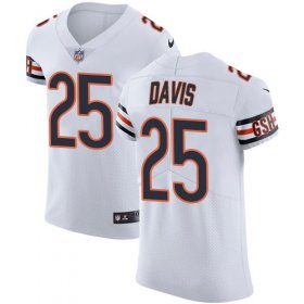 Wholesale Cheap Nike Bears #25 Mike Davis White Men\'s Stitched NFL Vapor Untouchable Elite Jersey