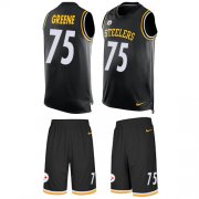 Wholesale Cheap Nike Steelers #75 Joe Greene Black Team Color Men's Stitched NFL Limited Tank Top Suit Jersey