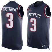 Wholesale Cheap Nike Patriots #3 Stephen Gostkowski Navy Blue Team Color Men's Stitched NFL Limited Tank Top Jersey