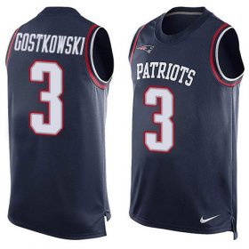 Wholesale Cheap Nike Patriots #3 Stephen Gostkowski Navy Blue Team Color Men\'s Stitched NFL Limited Tank Top Jersey