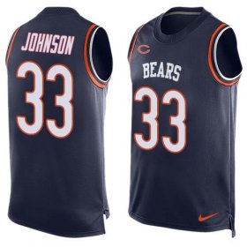 Wholesale Cheap Nike Bears #33 Jaylon Johnson Navy Blue Team Color Men\'s Stitched NFL Limited Tank Top Jersey
