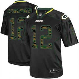Wholesale Cheap Nike Packers #12 Aaron Rodgers Black Men\'s Stitched NFL Elite Camo Fashion Jersey