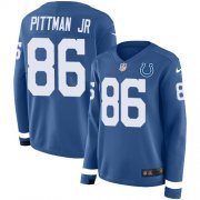 Wholesale Cheap Nike Colts #86 Michael Pittman Jr. Royal Blue Team Color Women's Stitched NFL Limited Therma Long Sleeve Jersey