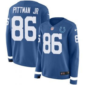 Wholesale Cheap Nike Colts #86 Michael Pittman Jr. Royal Blue Team Color Women\'s Stitched NFL Limited Therma Long Sleeve Jersey