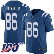 Wholesale Cheap Nike Colts #86 Michael Pittman Jr. Royal Blue Team Color Men's Stitched NFL 100th Season Vapor Untouchable Limited Jersey