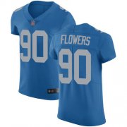 Wholesale Cheap Nike Lions #90 Trey Flowers Blue Throwback Men's Stitched NFL Vapor Untouchable Elite Jersey