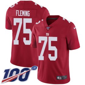 Wholesale Cheap Nike Giants #75 Cameron Fleming Red Alternate Youth Stitched NFL 100th Season Vapor Untouchable Limited Jersey