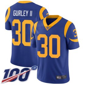 Wholesale Cheap Nike Rams #30 Todd Gurley II Royal Blue Alternate Men\'s Stitched NFL 100th Season Vapor Limited Jersey