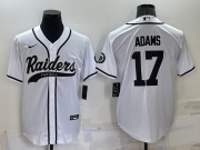 Wholesale Men's Las Vegas Raiders #17 Davante Adams White Stitched MLB Cool Base Nike Baseball Jersey