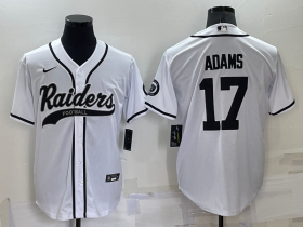 Wholesale Men\'s Las Vegas Raiders #17 Davante Adams White Stitched MLB Cool Base Nike Baseball Jersey