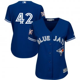 Wholesale Cheap Toronto Blue Jays #42 Majestic Women\'s 2019 Jackie Robinson Day Official Cool Base Jersey Royal