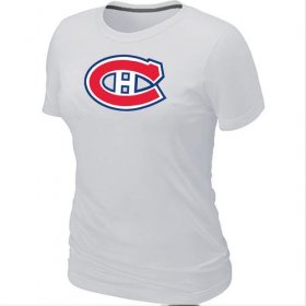 Wholesale Cheap Women\'s Montreal Canadiens Big & Tall Logo White NHL T-Shirt
