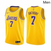 Wholesale Cheap Men Los Angeles Lakers #7 Carmelo Anthony Icon Edition Gold 2021 Stitched NBA Jersey