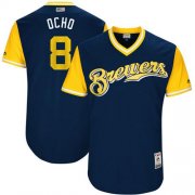 Wholesale Cheap Brewers #8 Ryan Braun Navy "Ocho" Players Weekend Authentic Stitched MLB Jersey