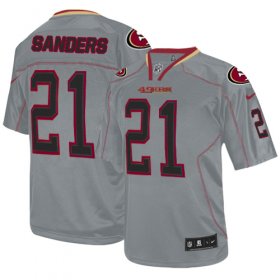 Wholesale Cheap Nike 49ers #21 Deion Sanders Lights Out Grey Men\'s Stitched NFL Elite Jersey