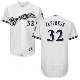 Wholesale Cheap Brewers #32 Jeremy Jeffress White Flexbase Authentic Collection Stitched MLB Jersey