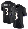 Cheap Men's Baltimore Ravens #3 Odell Beckham Jr. Black 2023 F.U.S.E. Vapor Untouchable Stitched Jersey