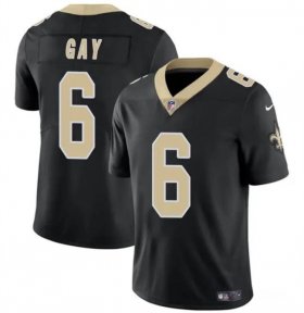 Cheap Men\'s New Orleans Saints #6 Willie Gay Black Vapor Limited Football Stitched Jersey