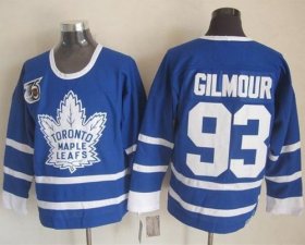 Wholesale Cheap Maple Leafs #93 Doug Gilmour Blue 75th CCM Throwback Stitched NHL Jersey