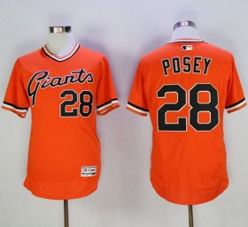 Wholesale Cheap Giants #28 Buster Posey Orange Flexbase Authentic Collection Cooperstown Stitched MLB Jersey