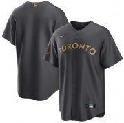 Wholesale Cheap Men's Toronto Blue Jays Blank Charcoal 2022 All-Star Cool Base Stitched Baseball Jersey