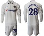 Wholesale Cheap Chelsea #28 Azpilicueta Away Long Sleeves Soccer Club Jersey