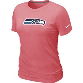 Wholesale Cheap Women\'s Nike Seattle Seahawks Pink Logo T-Shirt