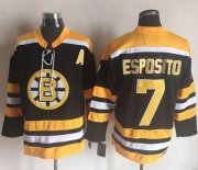 Wholesale Cheap Bruins #7 Phil Esposito Black/Yellow CCM Throwback New Stitched NHL Jersey